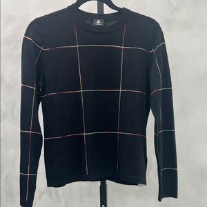 Paul Smith Black Sweater with Multicolor Grid
